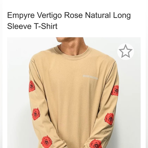 Empyre Other - EMPYRE Vertigo Rose Natural Long Sleeve T-Shirt Size Large